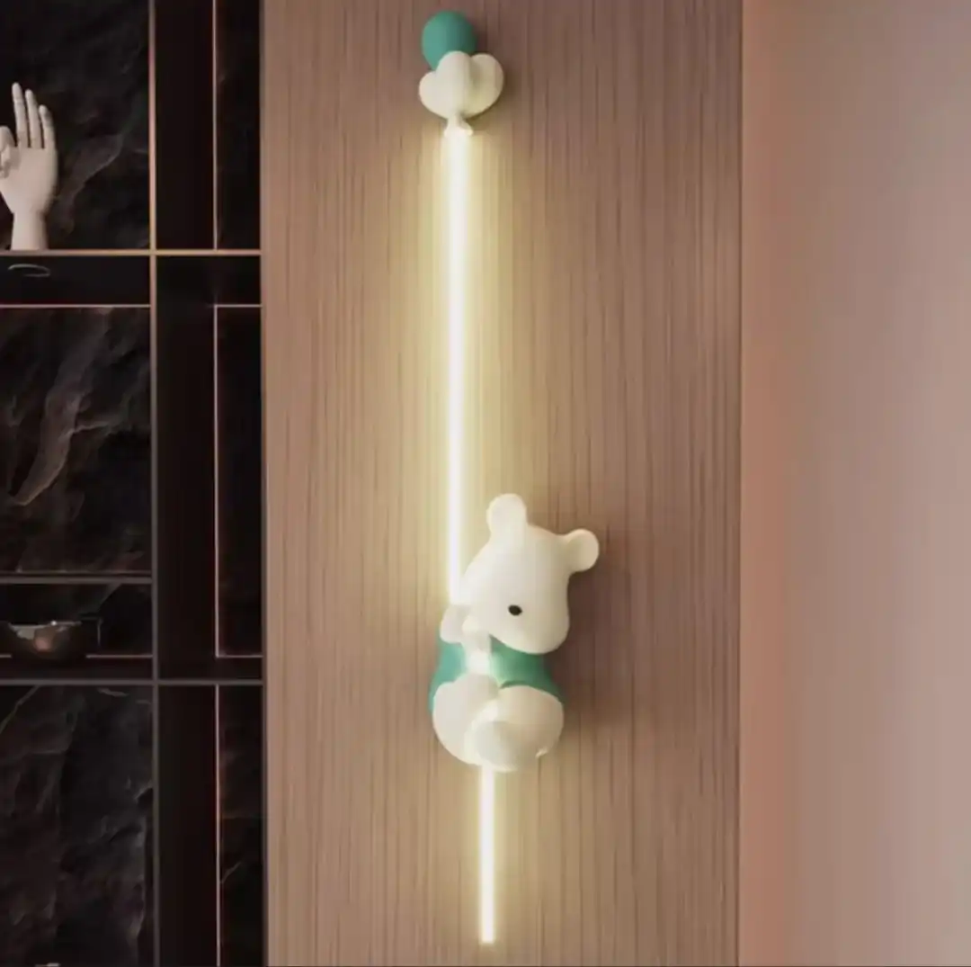 Cartoon Bear Holding Balloon Wall Light- Warm White